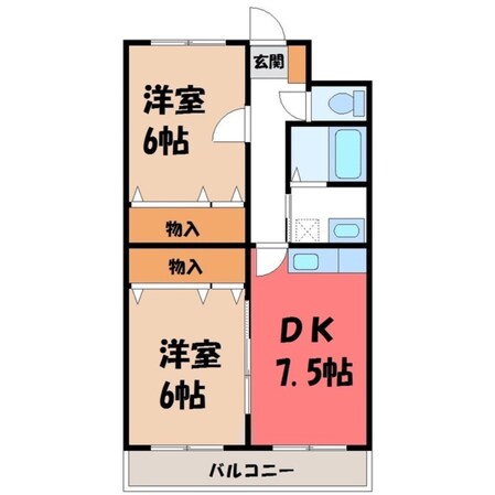 新鹿沼駅 徒歩14分 2階の物件間取画像